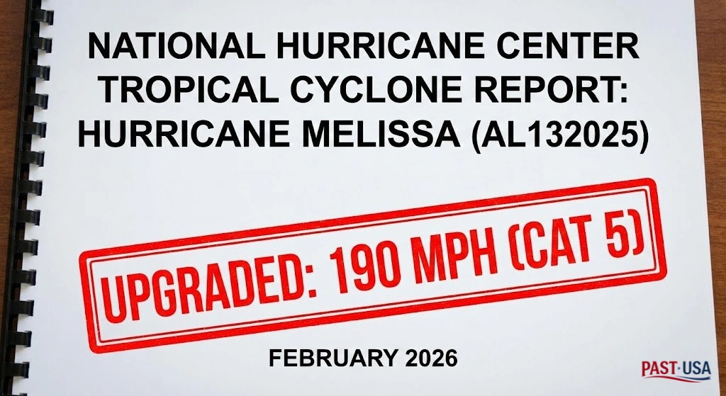 The official National Hurricane Center report that shocked the world, confirming Melissa's 190 mph wind speeds.