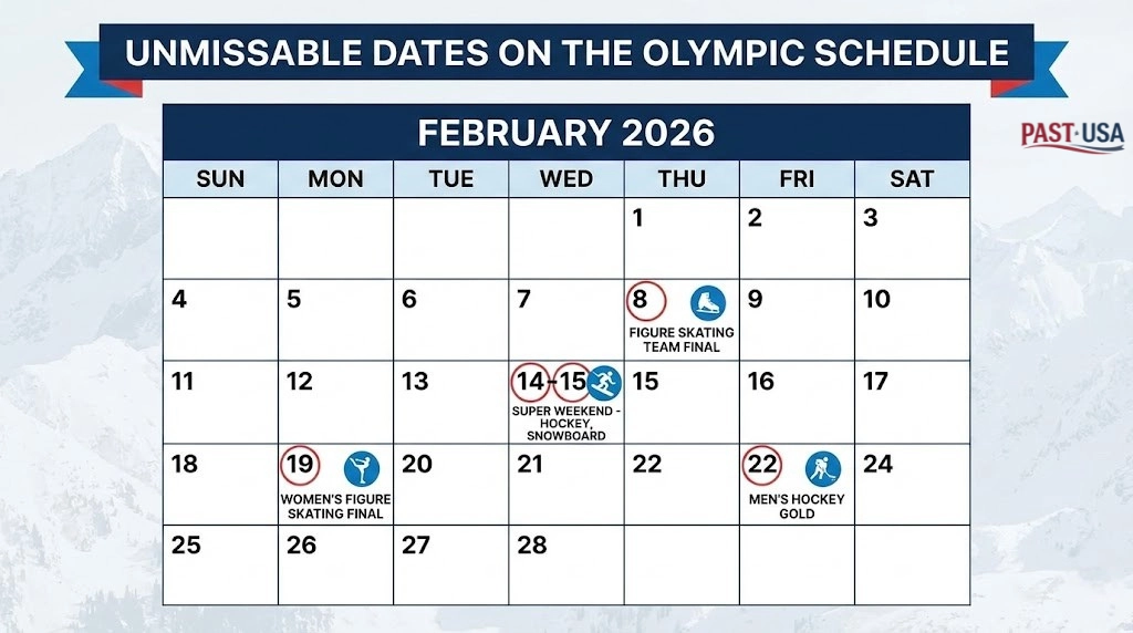 Mark your calendars for the biggest events of the Milano Cortina 2026 Winter Olympics.
