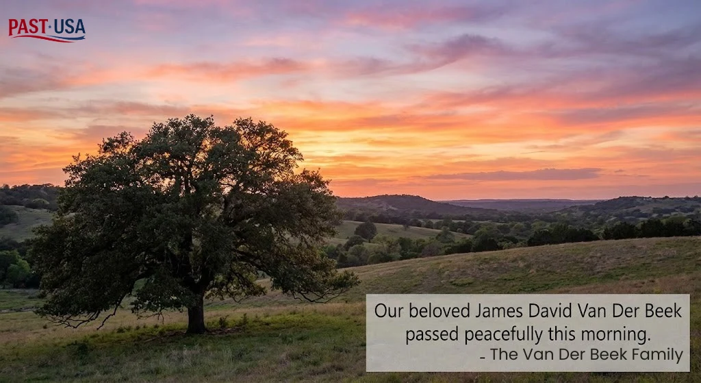 A serene Texas sunset over the family's ranch serves as a backdrop for their heartbreaking statement.