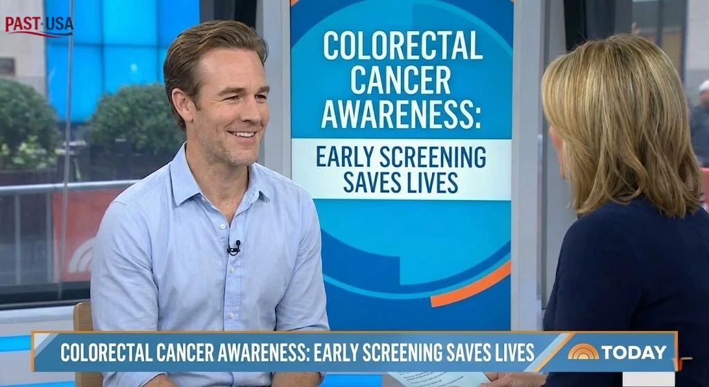 Van Der Beek on a 2025 broadcast of 'The Today Show,' advocating for early cancer detection.