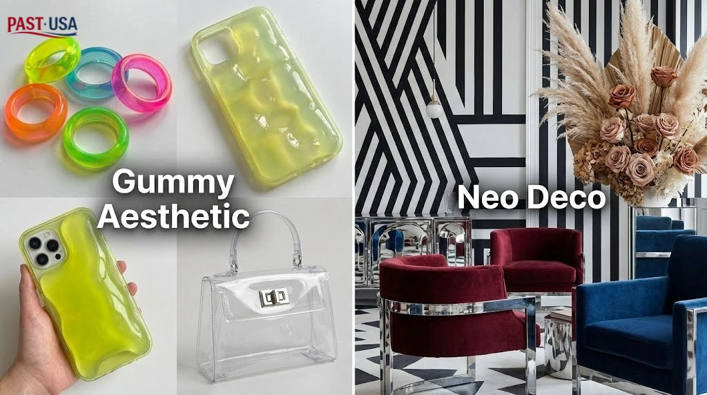 Valentines Day 2026 aesthetics were dominated by the playful, translucent "Gummy" trend for gifts and the bold, geometric "Neo Deco" style for date venues and decor.