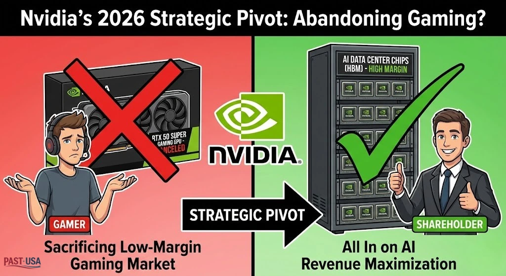 Nvidia's strategic pivot involves sacrificing the low-margin gaming market to focus on the high-margin AI data center business, a move welcomed by shareholders.