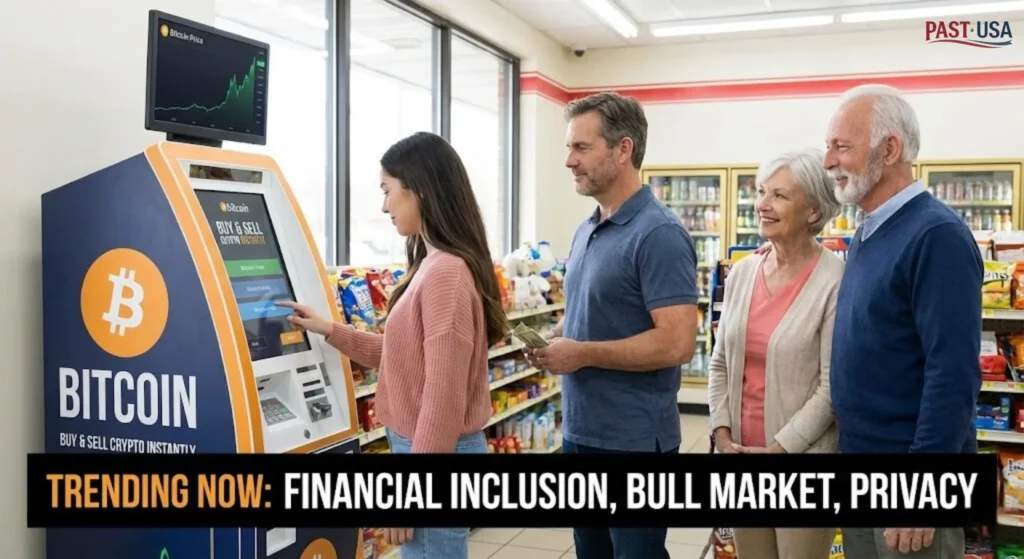 Crypto ATMs are trending due to a combination of financial inclusion for the unbanked, the excitement of a bull market, and privacy concerns.